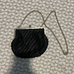 Vintage 1950’s Bead Black Beaded Clutch Purse